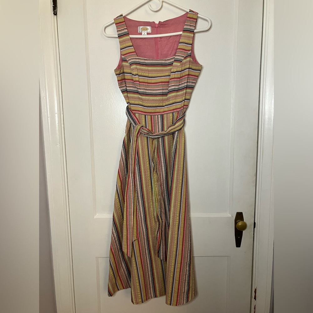 Vintage Talbot’s Striped Textured Multicolor Sleeveless Dress